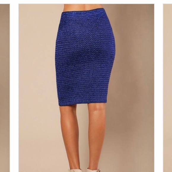 WOW Couture | Royal blue combo pencil skirt - Picture 3 of 5